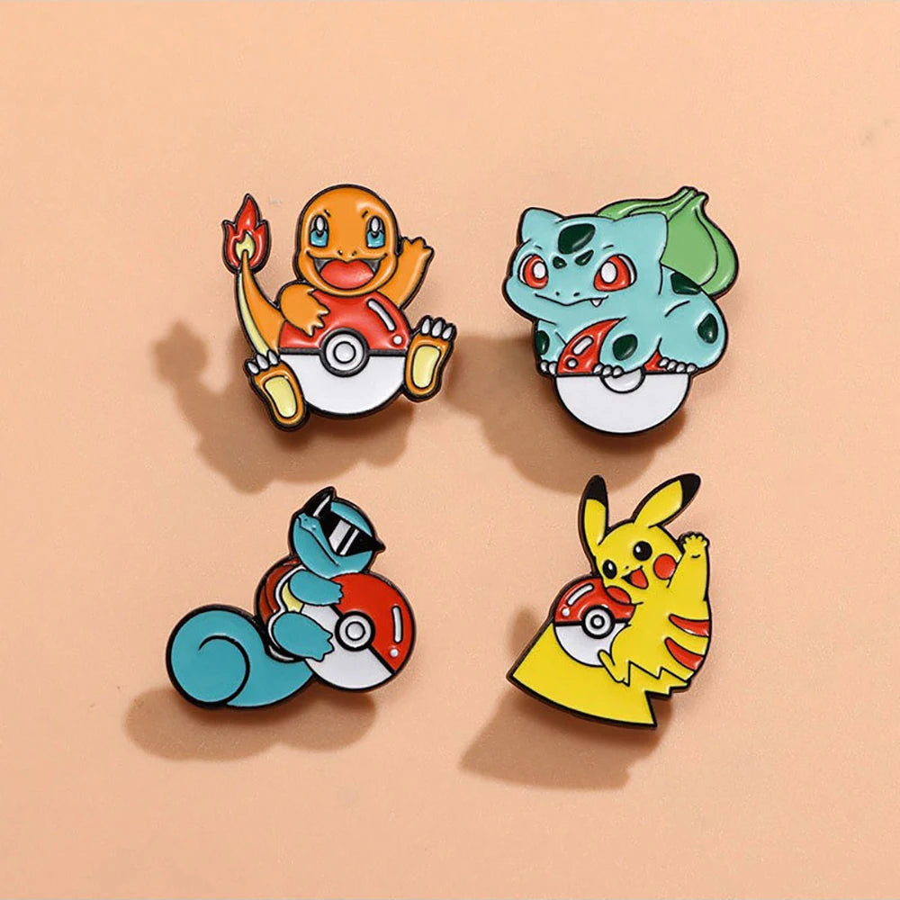 Starter Pokémon Enamel Pins – Perfect for Pokémon Fans