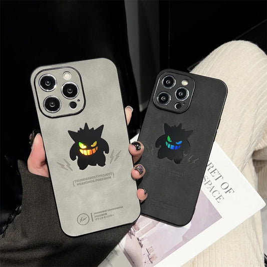 Gengar Shadow Grip – Premium Leather iPhone Case for Pokémon Fans