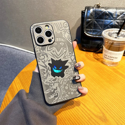 Gengar Shadow Grip – Premium Leather iPhone Case for Pokémon Fans