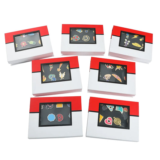 Pokémon Gym Badge Set – Kanto to Kalos League Pin Collection