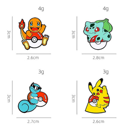 Starter Pokémon Enamel Pins – Perfect for Pokémon Fans