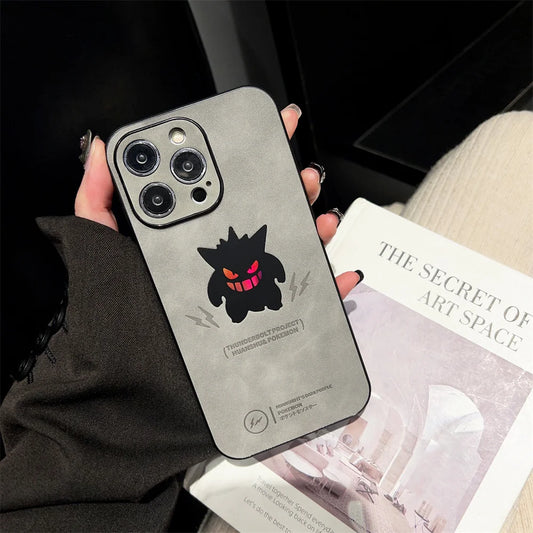Gengar Shadow Grip – Premium Leather iPhone Case for Pokémon Fans